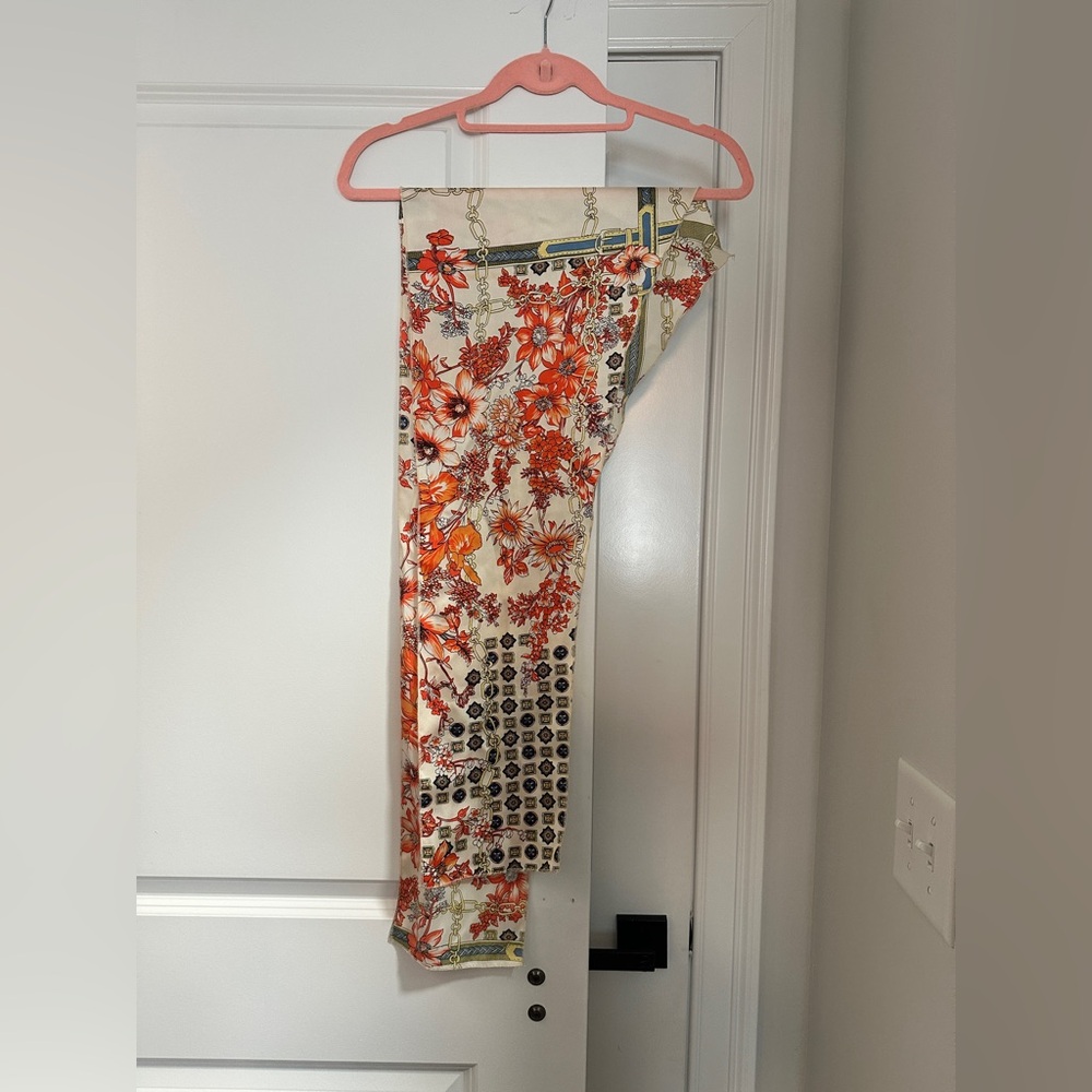 Flower Pattern Scarf Shirt